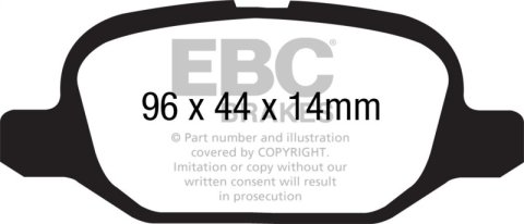 EBC 11+ Fiat 500 1.4 (ATE Calipers) Greenstuff Rear Brake Pads thumbnail 4
