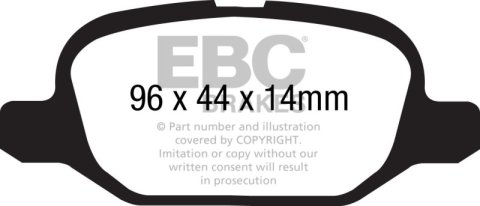 EBC 11+ Fiat 500 1.4 (ATE Calipers) Greenstuff Rear Brake Pads thumbnail 5
