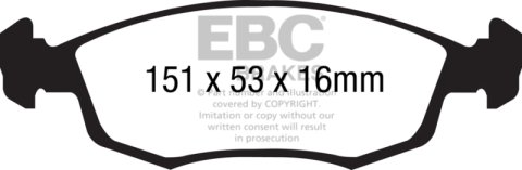 EBC 11+ Fiat 500 1.4 (ATE Calipers) Yellowstuff Front Brake Pads thumbnail 5