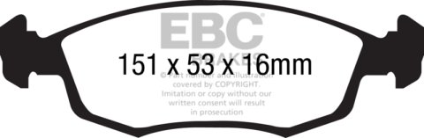 EBC 11+ Fiat 500 1.4 (ATE Calipers) Yellowstuff Front Brake Pads thumbnail 6