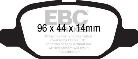 EBC 11+ Fiat 500 1.4 (ATE Calipers) Yellowstuff Rear Brake Pads thumbnail 5