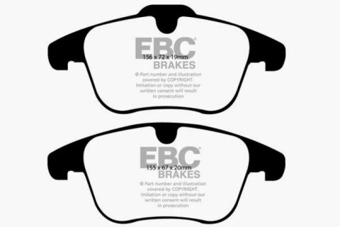 EBC 11+ Volvo S60 2.5 Turbo T5 (300mm Front Rotors) Redstuff Front Brake Pads thumbnail 3