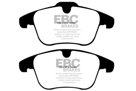EBC 11+ Volvo S60 2.5 Turbo T5 (300mm Front Rotors) Redstuff Front Brake Pads thumbnail 6