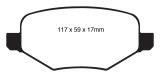 EBC 11-14 Ford Edge 2.0 Turbo Redstuff Rear Brake Pads thumbnail 2