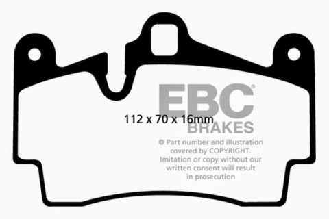 EBC 11-15 Audi Q7 3.0 Supercharged Yellowstuff Rear Brake Pads thumbnail 6