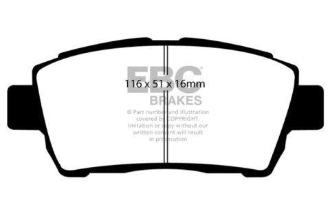 EBC 11-15 Scion IQ 1.3 Greenstuff Front Brake Pads thumbnail 1