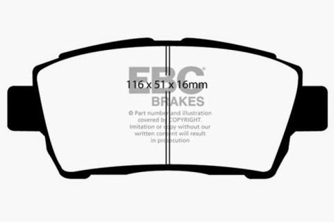 EBC 11-15 Scion IQ 1.3 Greenstuff Front Brake Pads thumbnail 3