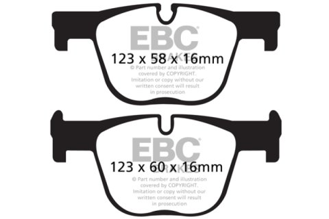 EBC 12+ BMW 335 3.0 Turbo (F30) Yellowstuff Rear Brake Pads thumbnail 4