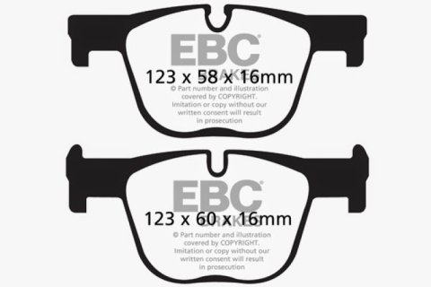 EBC 12+ BMW ActiveHybrid 3 3.0 Turbo Greenstuff Rear Brake Pads thumbnail 4