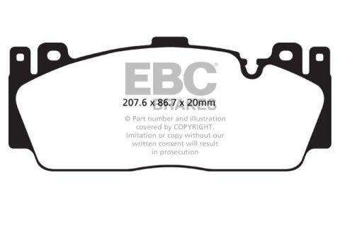 EBC 12+ BMW M5 4.4 Twin Turbo (F10) Yellowstuff Front Brake Pads thumbnail 5