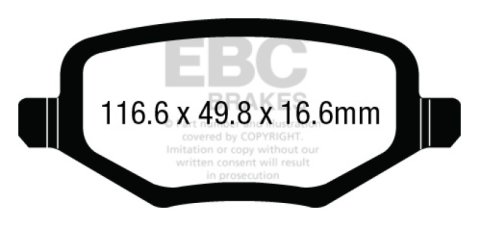 EBC 12+ Chrysler Town & Country 3.6 Ultimax2 Rear Brake Pads thumbnail 5