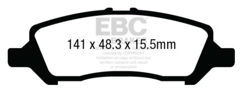 EBC 12+ Dodge Dart 1.4 Turbo Ultimax2 Rear Brake Pads thumbnail 4