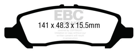 EBC 12+ Dodge Dart 1.4 Turbo Ultimax2 Rear Brake Pads thumbnail 6