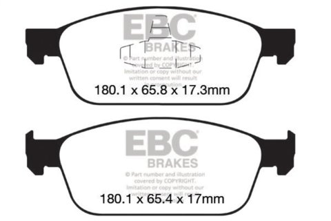 EBC 12+ Ford Focus 2.0 Turbo ST Ultimax2 Front Brake Pads thumbnail 5
