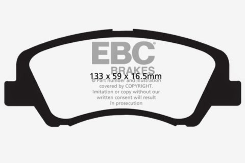 EBC 12+ Hyundai Accent 1.6 Ultimax2 Front Brake Pads thumbnail 6