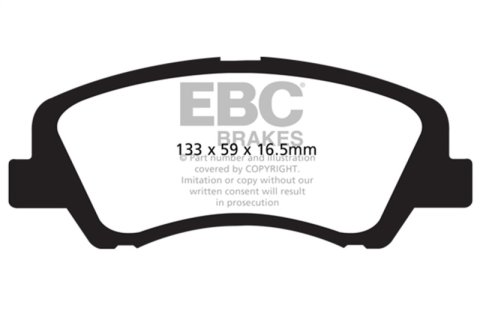 EBC 12+ Hyundai Accent 1.6 Ultimax2 Front Brake Pads thumbnail 7