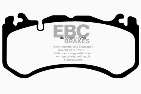 EBC 12+ Maserati Quattroporte 3.8 Twin Turbo Yellowstuff Front Brake Pads thumbnail 4