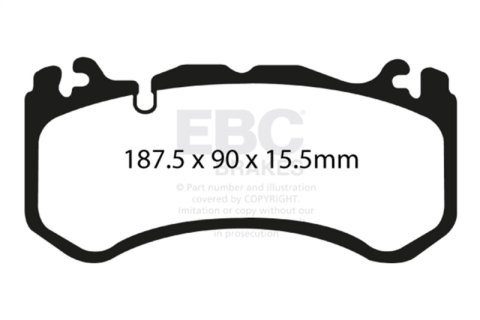 EBC 12+ Maserati Quattroporte 3.8 Twin Turbo Yellowstuff Front Brake Pads thumbnail 5