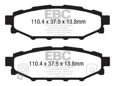 EBC 12+ Subaru BRZ 2.0 (solid rear rotors) Greenstuff Rear Brake Pads thumbnail 2