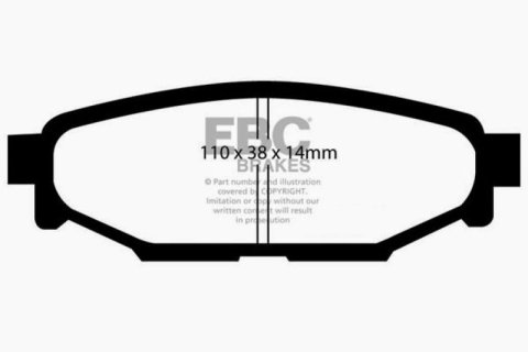 EBC 12+ Subaru BRZ 2.0 (solid rear rotors) Greenstuff Rear Brake Pads thumbnail 4