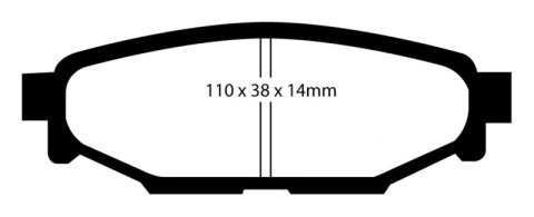 EBC 12+ Subaru BRZ 2.0 (solid rear rotors) Yellowstuff Rear Brake Pads thumbnail 1
