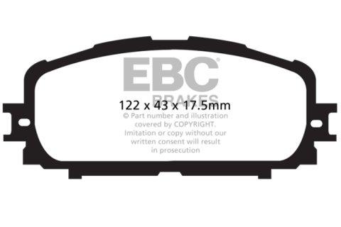 EBC 12+ Toyota Yaris 1.5 Ultimax2 Front Brake Pads thumbnail 2