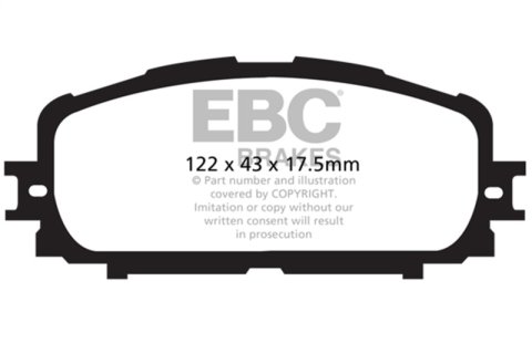 EBC 12+ Toyota Yaris 1.5 Ultimax2 Front Brake Pads thumbnail 5