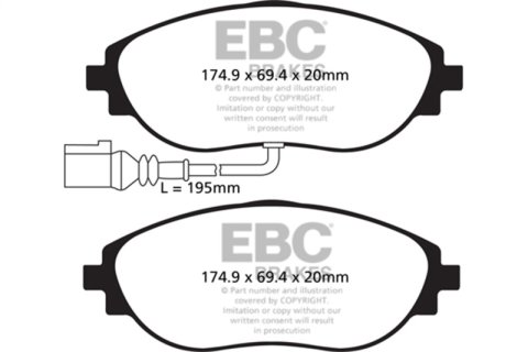 EBC 12+ Volkswagen CC 3.6 Ultimax2 Front Brake Pads thumbnail 5