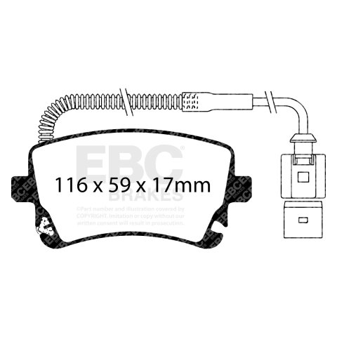 EBC Racing 06-09 Audi RS4 4.2L (Cast Iron Rotors) RP-X Rear Brake Pads thumbnail 6