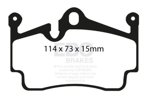 EBC Racing 12-16 Porsche Boxster 2.7L (Cast Iron Rotors Only) RP-X Rear Brake Pads thumbnail 2