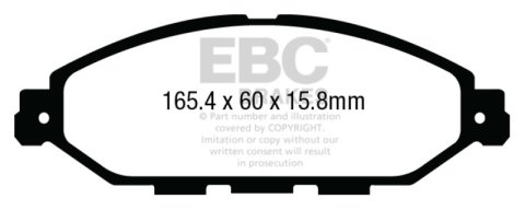 EBC 12-13 Infiniti JX35 3.5 Greenstuff Front Brake Pads thumbnail 3