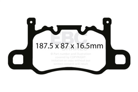 EBC Racing 13-15 Porsche 911 (991) GT3 3.8L (Cast Iron Rotor Only) RP-X Rear Brake Pads thumbnail 3