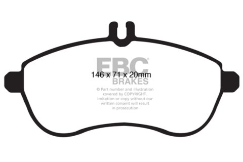 EBC 12-14 Mercedes-Benz C250 (W204) 1.8 Turbo Redstuff Front Brake Pads thumbnail 4