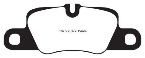 EBC 12-15 Porsche 911 (991) (Cast Iron Rotor only) 3.8 Carrera S Yellowstuff Rear Brake Pads thumbnail 1