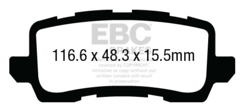 EBC 13+ Acura RLX 3.5 Greenstuff Rear Brake Pads thumbnail 4