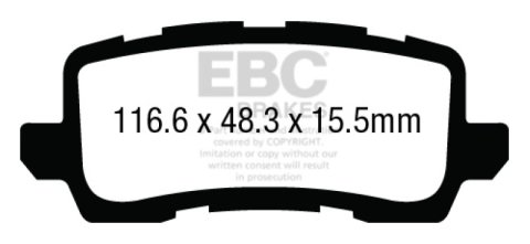 EBC 13+ Acura RLX 3.5 Ultimax2 Rear Brake Pads thumbnail 4