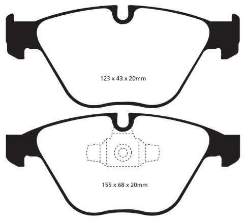 EBC 13+ BMW X1 2.0 Turbo (28i) Redstuff Front Brake Pads thumbnail 2