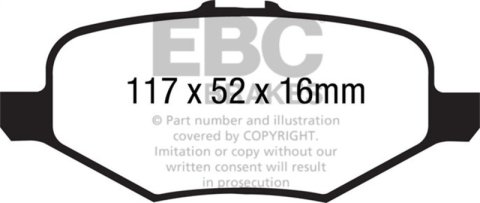 EBC 13+ Ford Explorer 3.5 Twin Turbo 4WD Ultimax2 Rear Brake Pads thumbnail 4