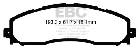 EBC 13+ Ford F250 (inc Super Duty) 6.2 (2WD) Ultimax2 Rear Brake Pads thumbnail 6