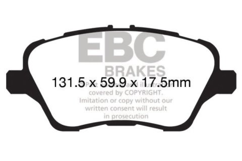 EBC 13+ Ford Fiesta 1.6 Turbo ST Greenstuff Front Brake Pads thumbnail 4