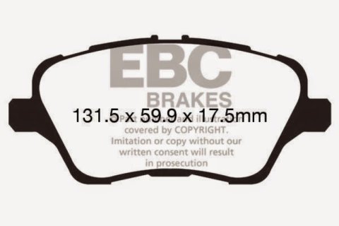 EBC 13+ Ford Fiesta 1.6 Turbo ST Ultimax2 Front Brake Pads thumbnail 2