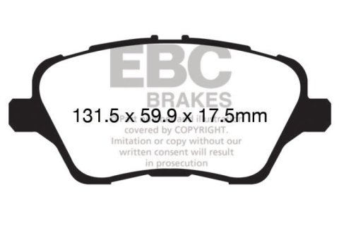EBC 13+ Ford Fiesta 1.6 Turbo ST Ultimax2 Front Brake Pads thumbnail 4