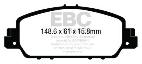 EBC 13+ Honda Accord Coupe 2.4 EX Greenstuff Front Brake Pads thumbnail 4