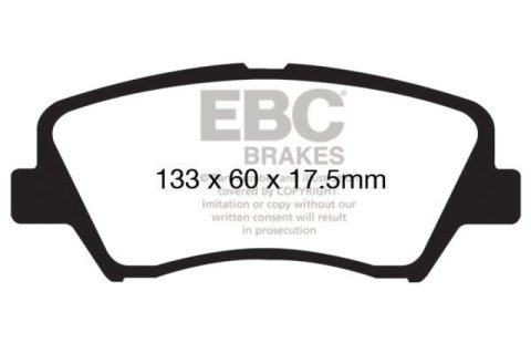 EBC 13+ Hyundai Elantra 1.8 Redstuff Front Brake Pads thumbnail 5