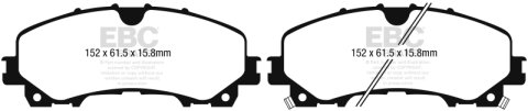 EBC 13+ Infiniti Q50 3.7 Yellowstuff Front Brake Pads thumbnail 5