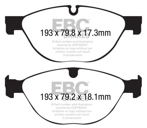 EBC 13+ Jaguar F-Type (Cast Iron Only) 3.0 Supercharged (380) Perf Pkg Redstuff Front Brake Pads thumbnail 3