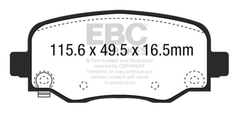 EBC 13+ Jeep Cherokee 2.4 Greenstuff Rear Brake Pads thumbnail 4