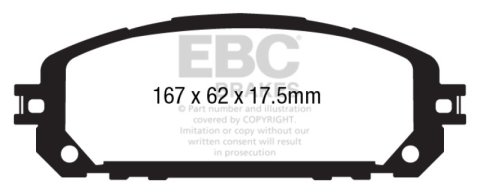 EBC 13+ Jeep Cherokee 3.2 Yellowstuff Front Brake Pads thumbnail 5