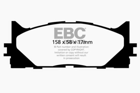 EBC 13+ Lexus ES300h 2.5 Hybrid Ultimax2 Front Brake Pads thumbnail 4