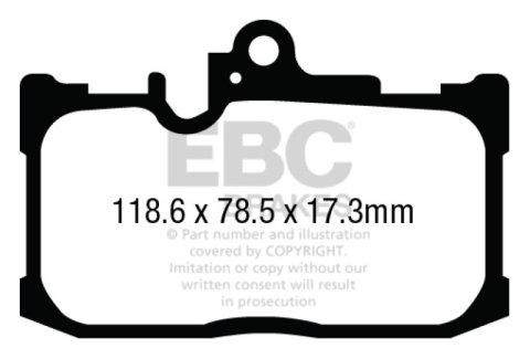 EBC 13+ Lexus GS350 3.5 F-Sport RWD Yellowstuff Front Brake Pads thumbnail 5